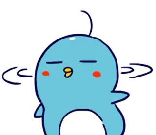 😑 cartoon, blue, cute, character, animation, funny whatsapp sticker