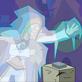 😐 mago, magia, cartas, fantasía, dibujos animados, juegos, hechicería telegram sticker