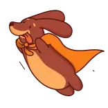 🦸♂ hond, cartoon, dier, schattig, huisdier, vliegend telegram sticker