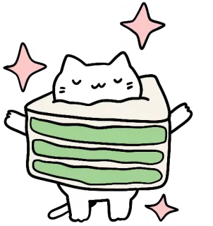 ✨ chat, gâteau, mignon, kawaii, doux, dessert, nourriture telegram sticker