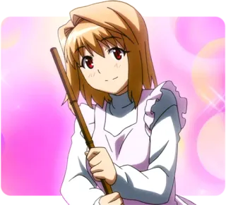 😊 アニメ, メイド, カートゥーン, キャラクター, 可愛い, エプロン telegram sticker