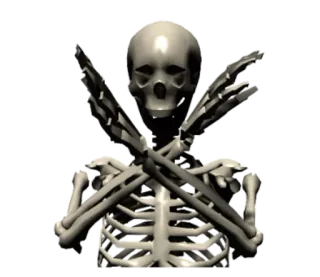 🙅 scheletro, ossa, teschio, anatomia, halloween telegram sticker