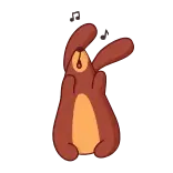🎶 konijn, cartoon, dier, schattig telegram sticker