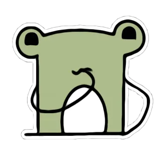 🥴 katak, lucu, binatang, hijau, kartun whatsapp sticker