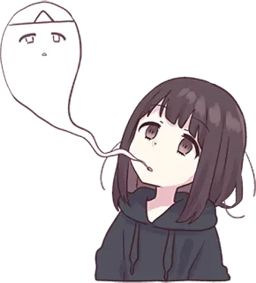 👻 Anime, Meisje, Geest, Leuk, Manga, Sticker whatsapp sticker