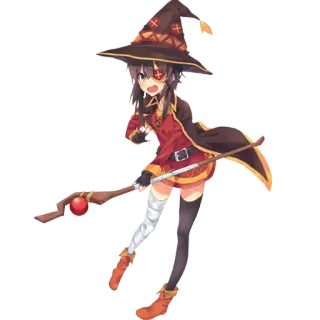 😜 Megumin Konosuba Anime, Megumin, Konosuba, Mago, Báculo, Magia de explosión telegram sticker