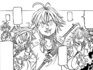 🤤 Meliodas Seven Deadly Sins anime, manga, demon, fantasy, sword telegram sticker