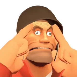 🤔 Soldier Team Fortress 2 soldado, team fortress 2, tf2, videogame, personagem, pensando telegram sticker