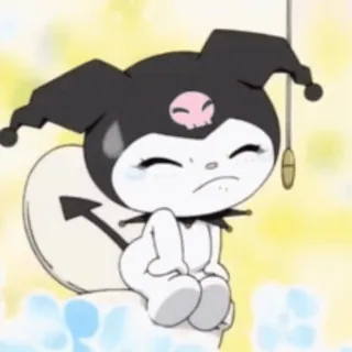 🕸 Kuromi Kuromi, Sanrio, anime, kreskówka, smutny, płaczący telegram sticker