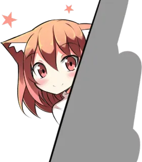 👀 Anime, Orelhas de gato, Garota, Dedo do meio, Ofensivo, Adesivo telegram sticker