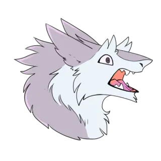 😮 animal, wolf, cartoon, sticker, furry, dog telegram sticker