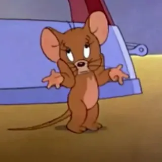 🎐 Jerry Mouse Tom and Jerry Cartoon, Muis, Schouderophalen, Verward whatsapp sticker