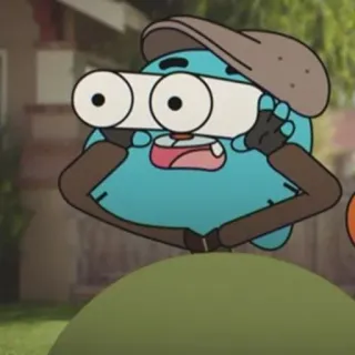 👀 Darwin Watterson The Amazing World of Gumball Kartun, Ikan, Binokular, Lucu, Acara TV telegram sticker