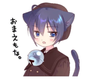 🤨 おまえもな。 Anime, Kucing, Telinga kucing, Lucu, Manga, Kartun telegram sticker