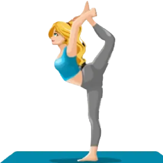 🧘‍♀️ Yoga, Exercice, Fitness, Femme, Dessin animé, Étirement telegram sticker