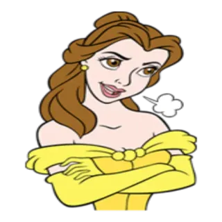 🤔 Belle Beauty and the Beast เบลล์, ดิสนีย์, โฉมงามกับเจ้าชายอสูร, เจ้าหญิง, การ์ตูน, แอนิเมชัน telegram sticker