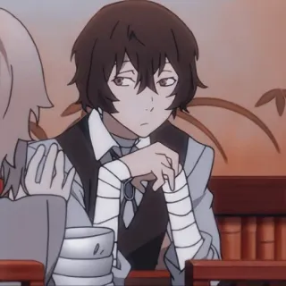 📜 Osamu Dazai Bungou Stray Dogs Anime, Dazai, Bungou Stray Dogs, Charakter telegram sticker