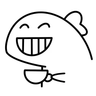 🦖 ikan, cangkir, lucu, kartun, binatang, ilustrasi whatsapp sticker