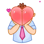 😊 corazón, amor, romance, dibujos animados, personaje telegram sticker