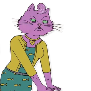 🔪 Princess Carolyn BoJack Horseman Принцесса Кэролин, кот, Конь БоДжек, мультфильм, телешоу, стикер telegram sticker