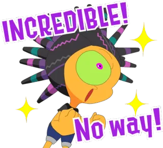 🤩 INCREDIBLE!
No way! Мультфильм, Персонаж, Невероятно, Не может быть, Реакция, Восклицание whatsapp sticker