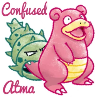 🤔 Confused Atma bingung, Atma, merah muda, hijau telegram sticker