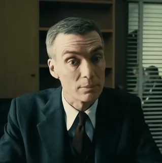 🎬 J. Robert Oppenheimer Oppenheimer homme, portrait, Cillian Murphy, J. Robert Oppenheimer, film, personne, costume, cravate telegram sticker