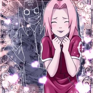 🌸 Sakura Naruto anime, girl, cartoon, hearts, sakura telegram sticker