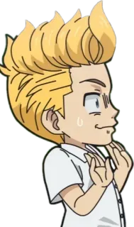 😁 Anime, Manga, Kartun, Rambut pirang, Keringat, Malu, Karakter telegram sticker
