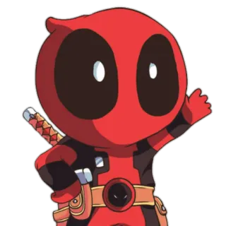 🙂 Deadpool marvel, cartoon, superhero, deadpool, chibi telegram sticker