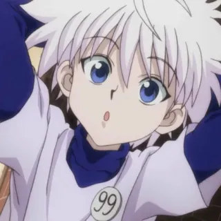 ⚡️ Killua Zoldyck Hunter x Hunter 99 Аниме, Киллуа, Hunter x Hunter, Персонаж, Мультфильм, Парень, Белые волосы telegram sticker