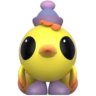 🐤 ไก่, น่ารัก, สีเหลือง, นก, สัตว์, การ์ตูน telegram sticker