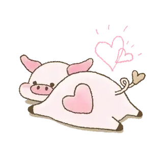 ๐ ๋ผ์ง, ๊ท์ฌ์ด, ๋๋ฌผ, ํํธ, ์ฌ๋, ์คํฐ์ปค whatsapp sticker