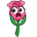 😱 bloem, cartoon, roos, schattig, plant, roze telegram sticker