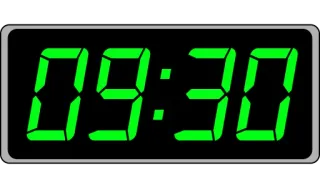 📟 09:30 digital clock, time, green, numbers telegram sticker
