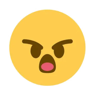 😲 emoji, angry, frustrated, yelling, shouting, expression, face telegram sticker