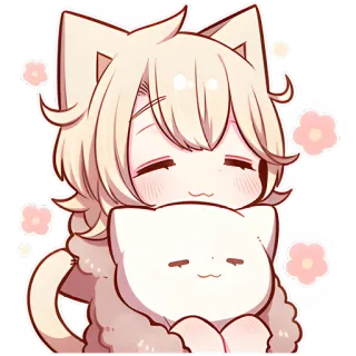 😇 gatto, anime, carino, kawaii, adesivo, chibi, abbraccio whatsapp sticker