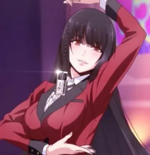 👅 Yumeko Jabami Kakegurui ミケ anime, Kakegurui, Yumeko Jabami, gambling, anime girl, school uniform, manga telegram sticker