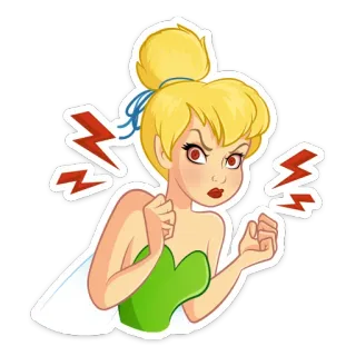 😠 Tinkerbell cartoon, fairy, angry, disney telegram sticker
