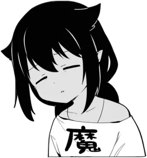 😑 魔 anime, manga, demon, cute, japanese whatsapp sticker