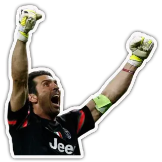 ⏩ Gianluigi Buffon Джанлуиджи Буффон, футбол, вратарь, спортсмен, празднование telegram sticker