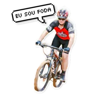 😌 EU SOU FODA biking, cyclist, sports, mountain biking telegram sticker