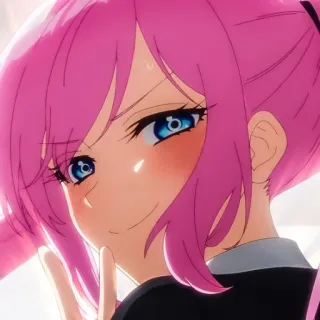 📎 Anime, Mädchen, pinke Haare, Charakter, Cartoon telegram sticker