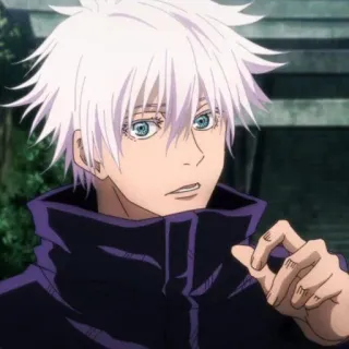 🥡 Satoru Gojo Jujutsu Kaisen anime, gojo, satoru gojo, jujutsu kaisen, white hair telegram sticker