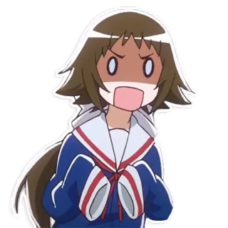 😱 Anime, En colère, Fille, Dessin animé, Expression telegram sticker