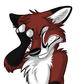 🤦‍♀️ raposa, animal, desenho animado, antropomórfico, triste, chorando telegram sticker