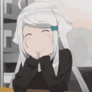 ✨ Anime, Mädchen, Süß, Fröhlich, Cartoon, Lächelnd, Chibi telegram sticker