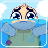 😭 turtle, crying, sad, water, cartoon, cute telegram sticker