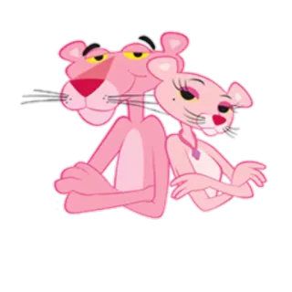 🙃 Pink Panther rosa, pantera, cartone animato, animazione, coppia telegram sticker