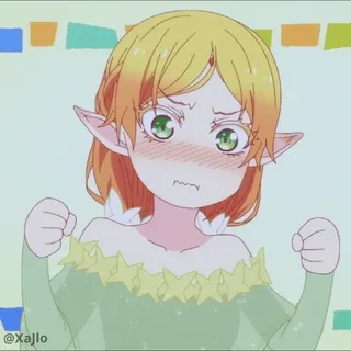 😠 Anime, Elf, Wütend, Cartoon, Süß telegram sticker